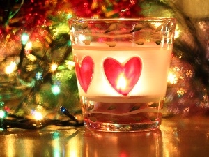 Christmas, Lights, fancy, lights, A glass