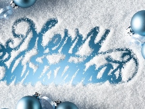 christmas, snow, baubles, text