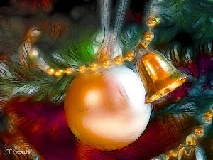 christmas, bauble, Bell, God, Fractalius, birth