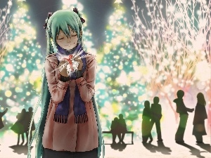 Present, christmas, Miku