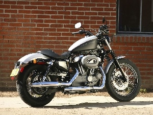 Chrome, tubing, Harley Davidson XL1200N