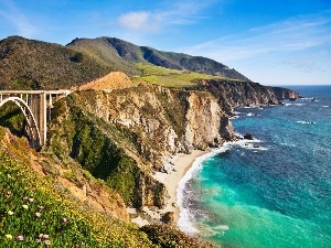 cliff, Coast, sea, bridge, Rocky