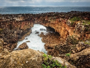 cliff, sea