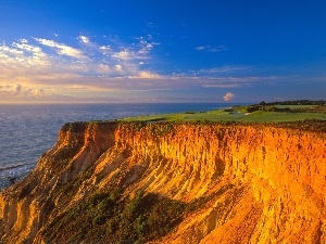 cliff, sea