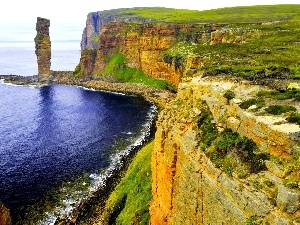 cliff, sea
