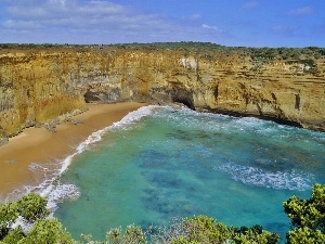 cliff, Gulf, sea, Beaches