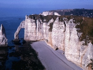 sea, cliff, Mountains