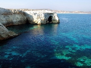 sea, cliff, rocks