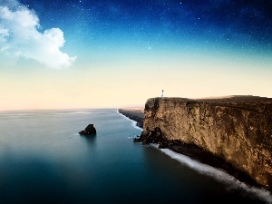 sea, cliff, Sky