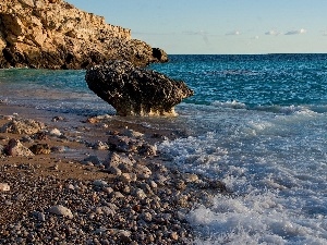 cliff, Stones, sea, Beaches