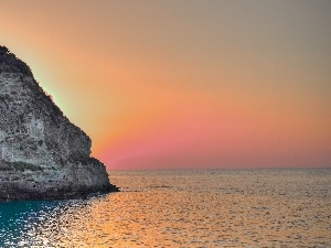 cliff, Great Sunsets, sea