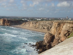 Waves, cliff, sea