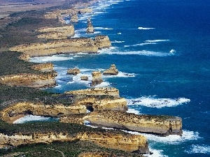 Coast, Cliffs, sea