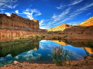 clouds, Mountains, beatyfull, lake