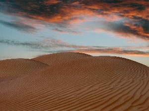 clouds, hot, Desert, Dunes