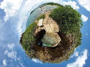 earth, clouds, Orb