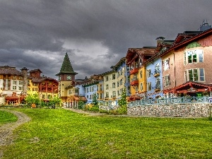 clouds, Houses