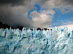 Ice, clouds, mountains