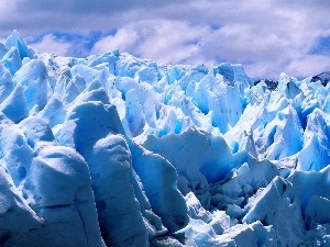 ice, clouds, Mountains