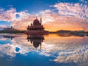 clouds, lake, Malaysia, Putrajaya