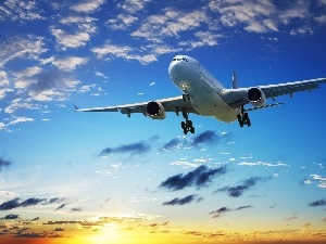 clouds, Sky, plane, flight