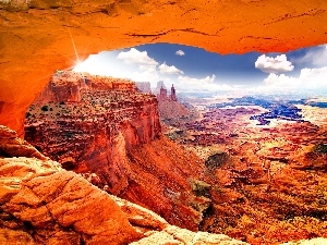 Sky, clouds, canyon