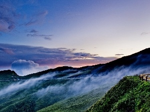 Sky, clouds, Mountains