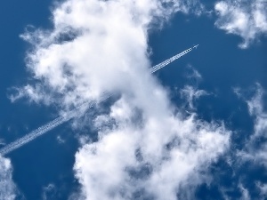 Sky, clouds, plane