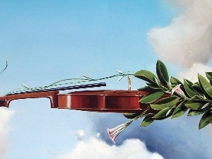 Sky, clouds, violin