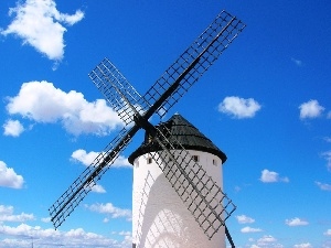 Sky, clouds, Windmill