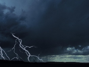 clouds, Black, Storm, thunderbolt