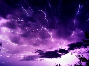 thunderbolt, clouds, Storm
