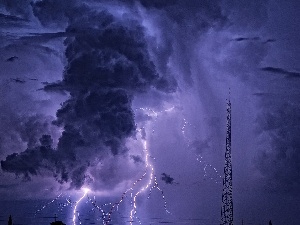 clouds, thunderbolt
