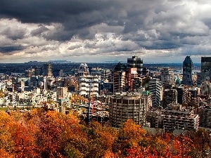 Town, clouds, Montreal
