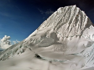 clouds, mount, Alpamayo, Mountains, winter, Andy