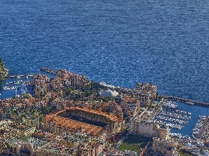 Coast, Monaco, panorama, town