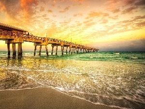 sea, coast, pier