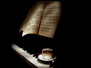 Tunes, coffee, piano