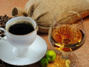cognac, grains, coffee, cup