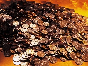 metal, coins, scattered