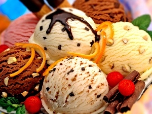 color, ice cream, several flavors