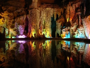 colors, nature, cave, lake