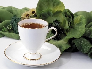 Colourfull Flowers, Green, cup, tea