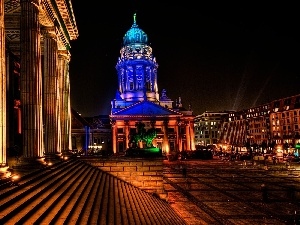 night, column, Berlin