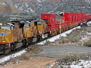 Train, Commodities, Mountains