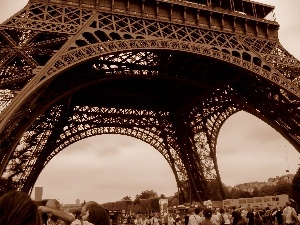 construction, steel, Eiffla Tower, Tourists