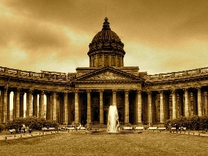 copula, column, sepia, fountain