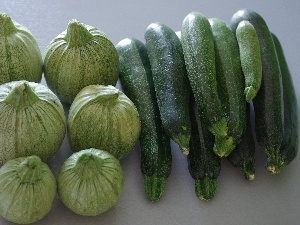 Courgettes, Squashes, green ones