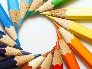 wood, crayons, color