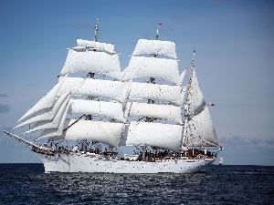 cruise, Masts, sailing vessel, sea
